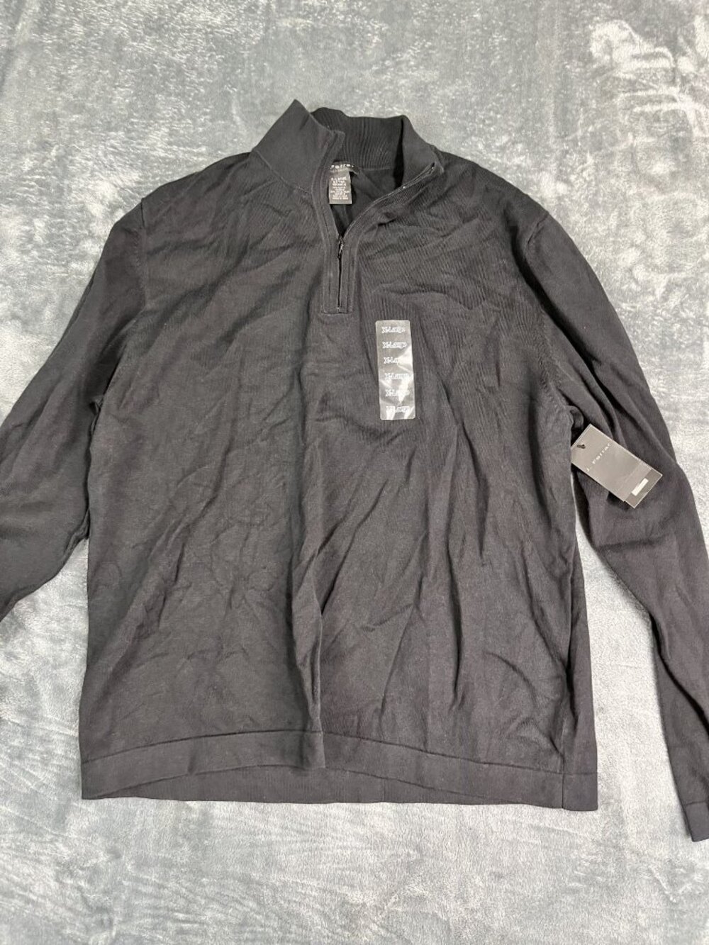 J. Ferrar Mens Black 1/4 Zip Pullover Sweater Modern Fit XL NWT